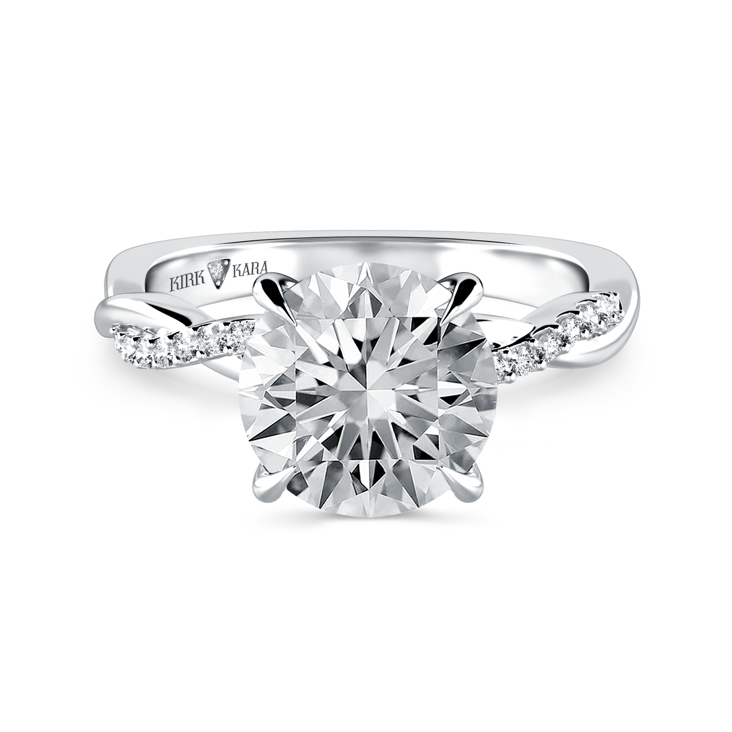 Preset Twist Round Lab Diamond Engagement Ring - Center Diamond Included
