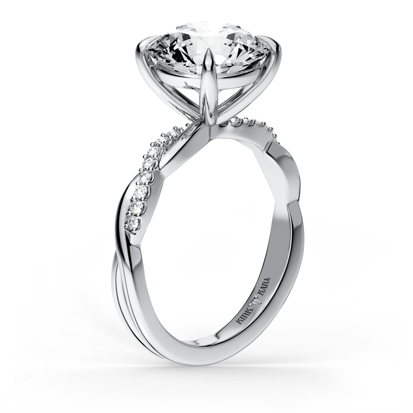 Preset Twist Round Lab Diamond Engagement Ring - Center Diamond Included
