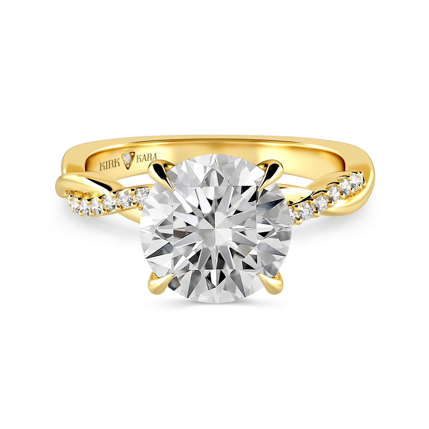 Preset Twist Round Lab Diamond Engagement Ring - Center Diamond Included