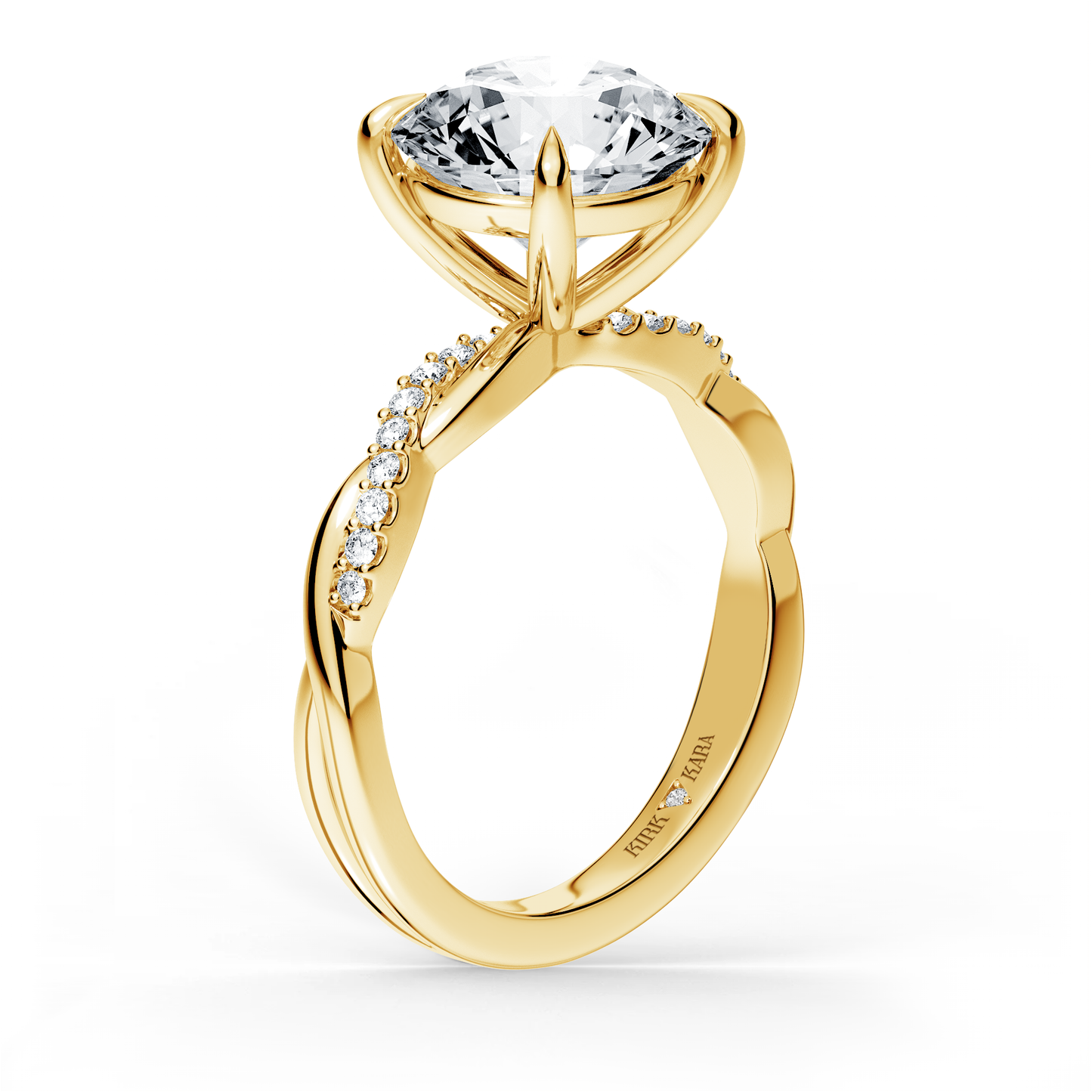 Preset Twist Round Lab Diamond Engagement Ring - Center Diamond Included