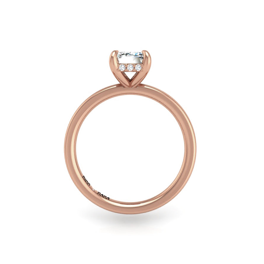 Preset Hidden Halo Solitaire Emerald Lab Diamond Engagement Ring