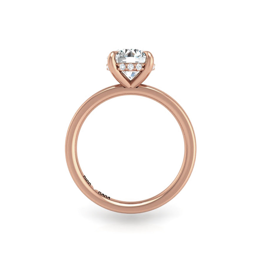 Preset Hidden Halo Solitaire Round Lab Diamond Engagement Ring