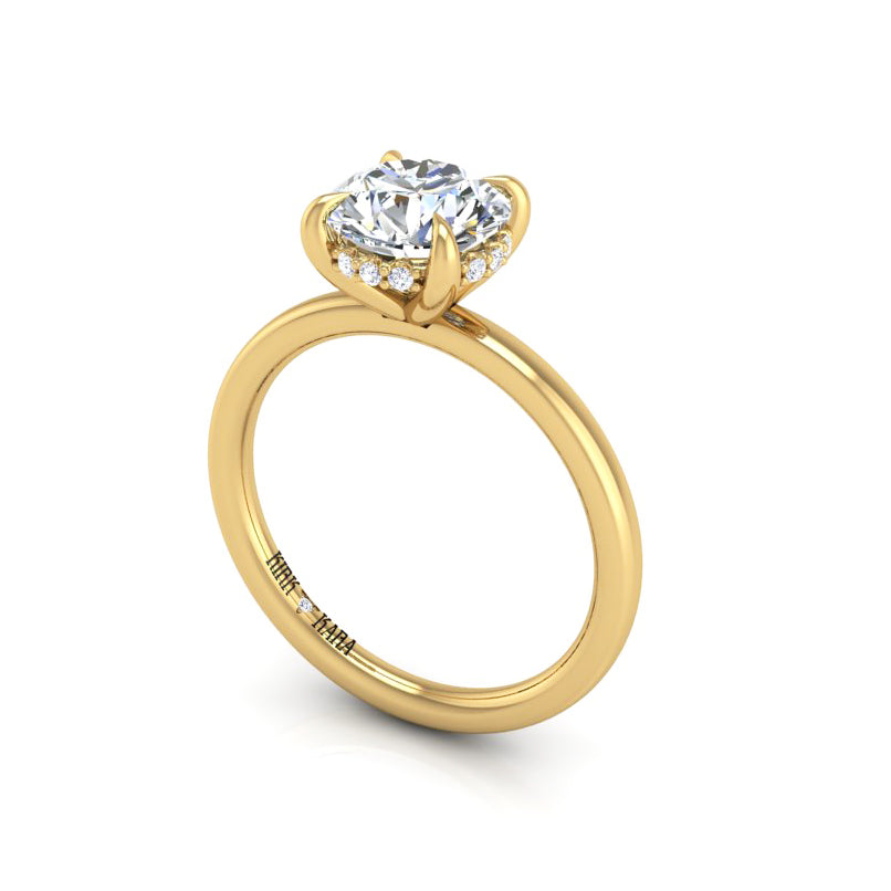 Preset Hidden Halo Solitaire Round Lab Diamond Engagement Ring