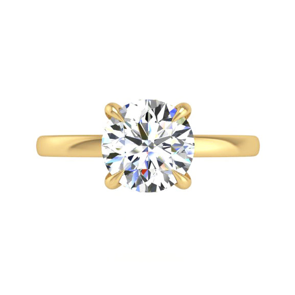 Preset Hidden Halo Solitaire Round Lab Diamond Engagement Ring