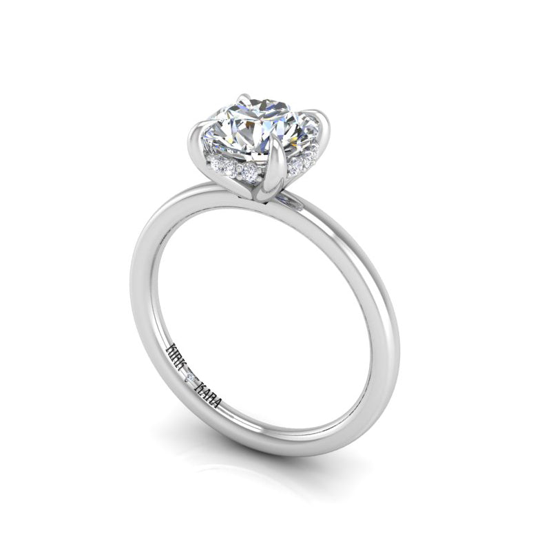 Preset Hidden Halo Solitaire Round Lab Diamond Engagement Ring