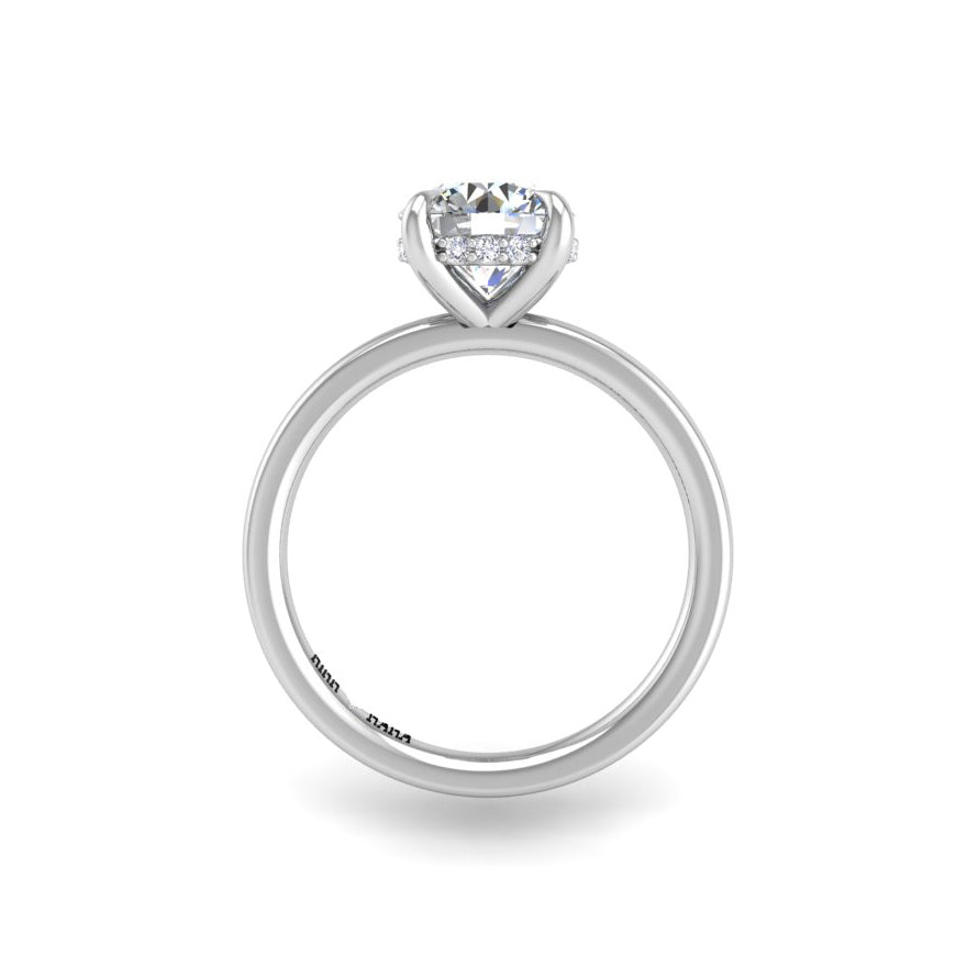 Preset Hidden Halo Solitaire Round Lab Diamond Engagement Ring