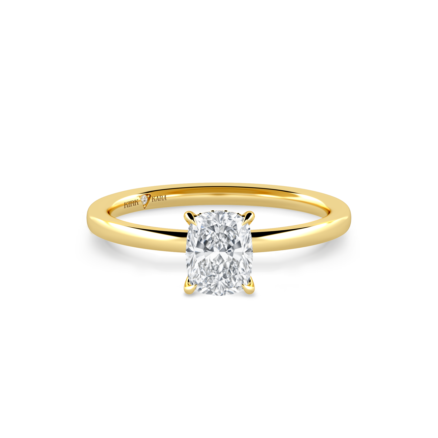Preset Hidden Halo Cushion Solitaire Engagement Ring - Center Diamond Included