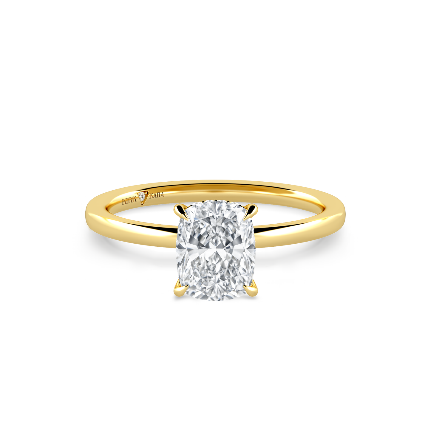 Preset Hidden Halo Cushion Solitaire Engagement Ring - Center Diamond Included