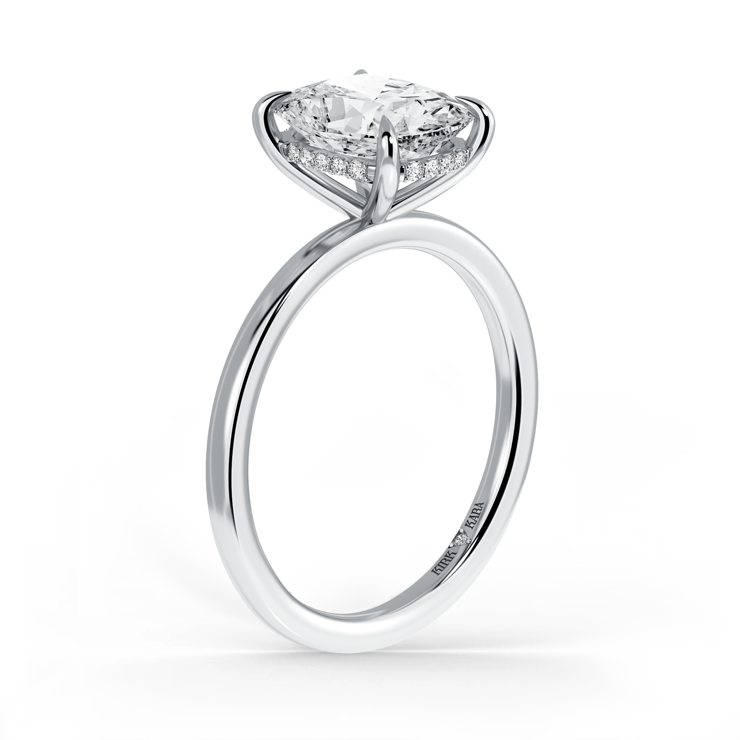 Preset Hidden Halo Cushion Solitaire Engagement Ring - Center Diamond Included
