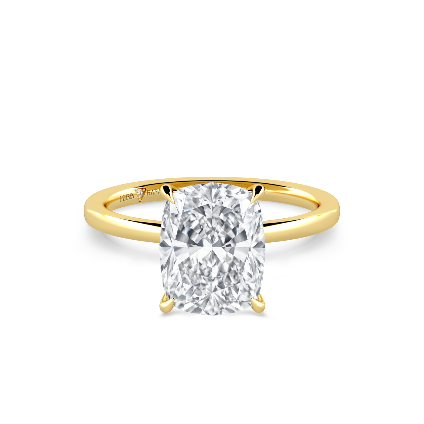 Preset Hidden Halo Cushion Solitaire Engagement Ring - Center Diamond Included