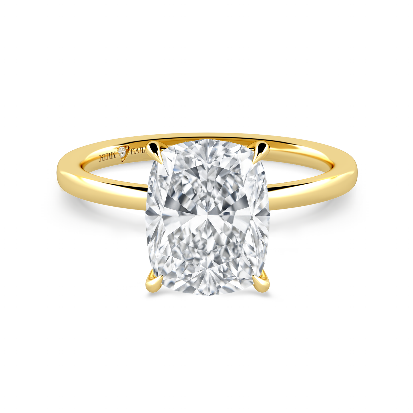 Preset Hidden Halo Cushion Solitaire Engagement Ring - Center Diamond Included