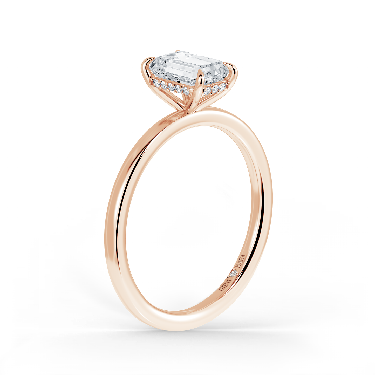 Preset Hidden Halo Emerald Solitaire Engagement Ring - Center Diamond Included