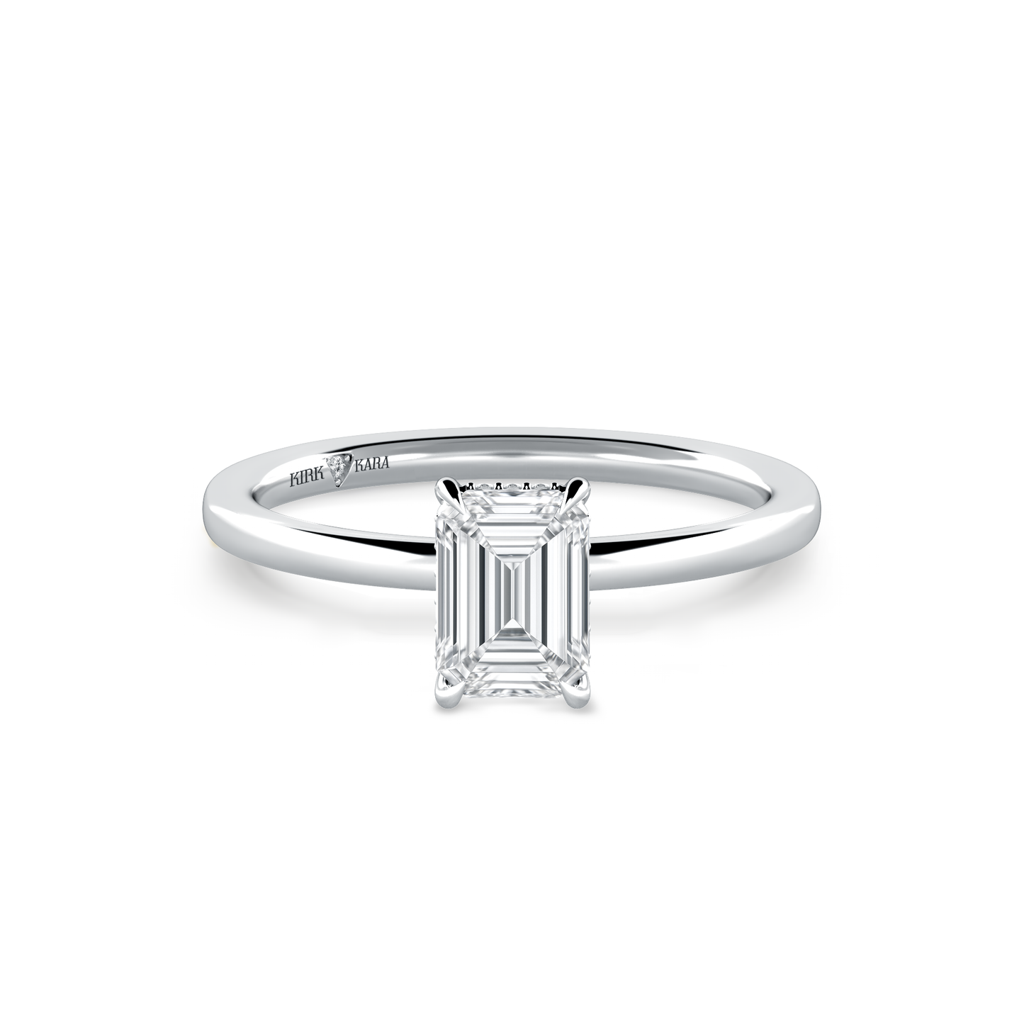 Preset Hidden Halo Emerald Solitaire Engagement Ring - Center Diamond Included