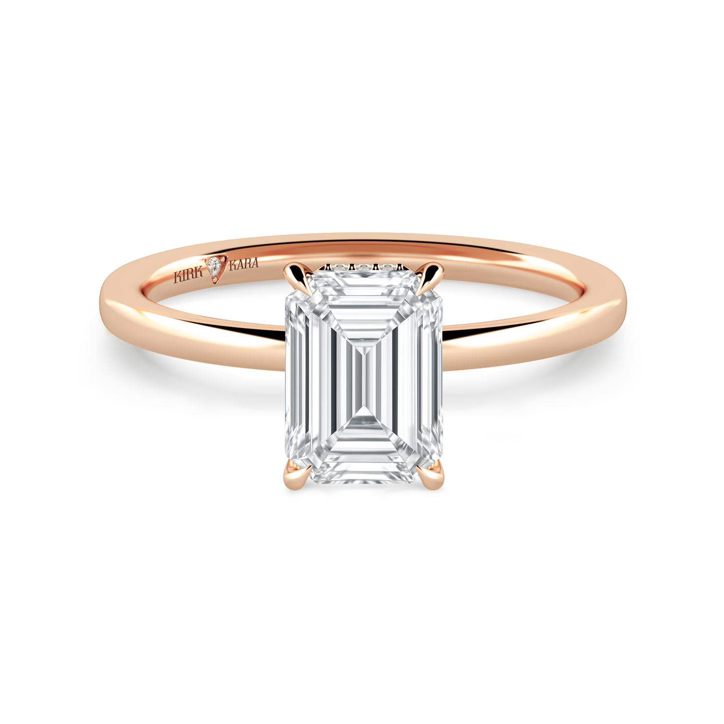 Preset Hidden Halo Emerald Solitaire Engagement Ring - Center Diamond Included