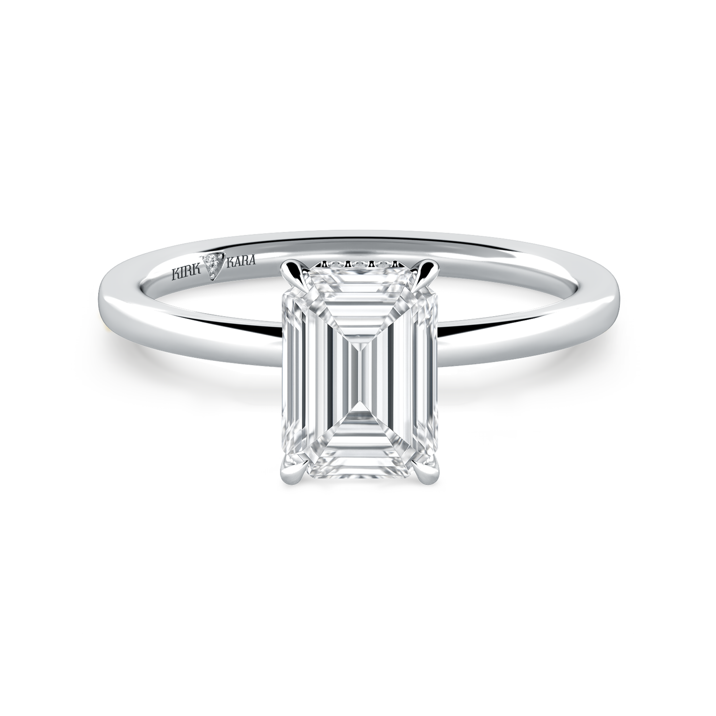 Preset Hidden Halo Emerald Solitaire Engagement Ring - Center Diamond Included