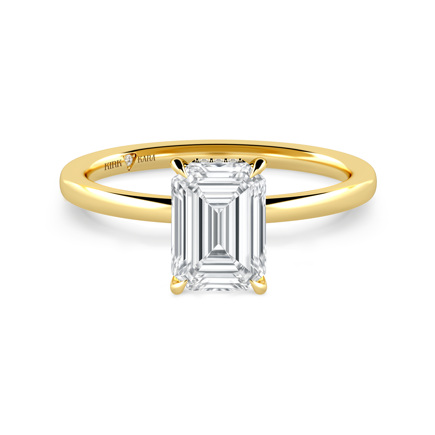 Preset Hidden Halo Emerald Solitaire Engagement Ring - Center Diamond Included