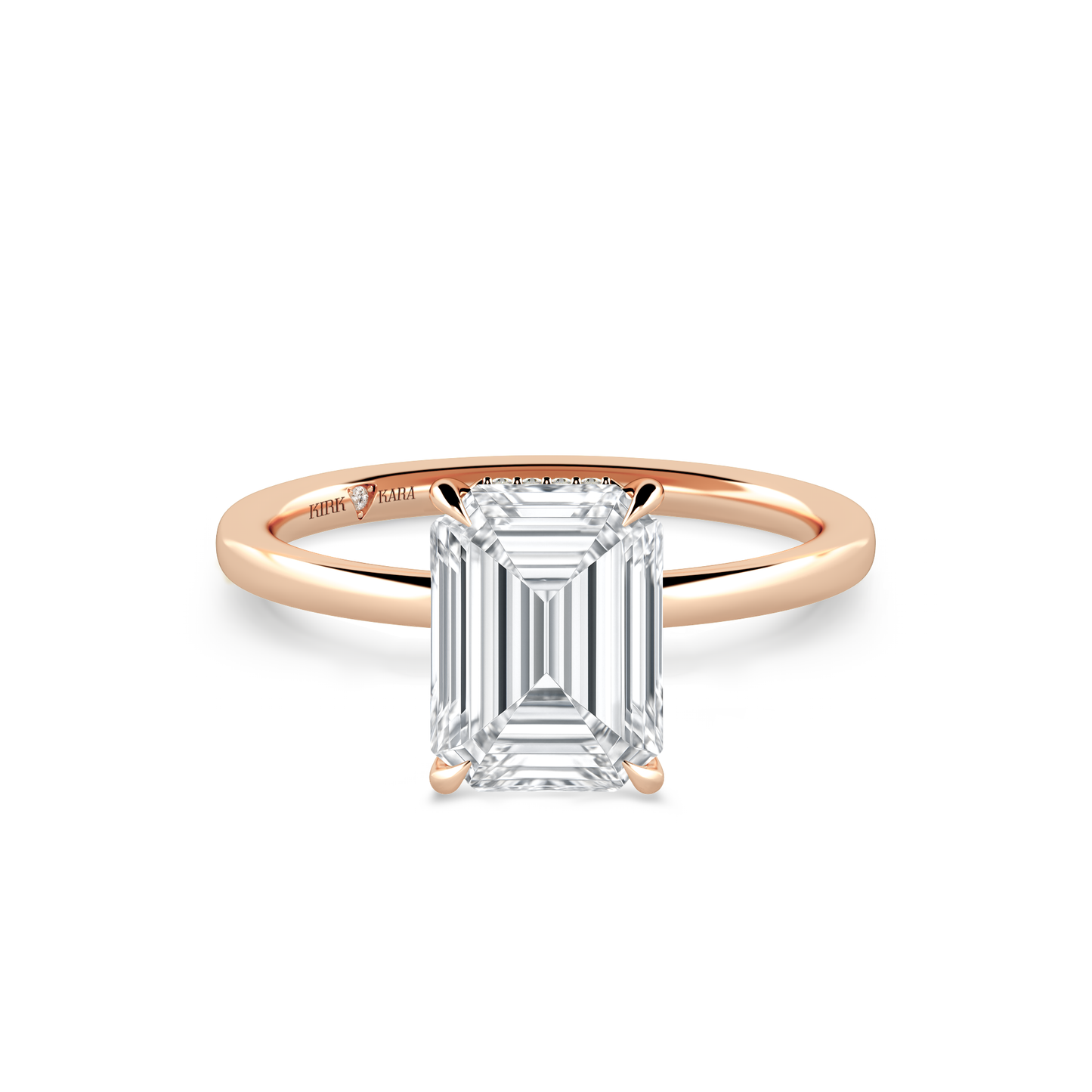 Preset Hidden Halo Emerald Solitaire Engagement Ring - Center Diamond Included