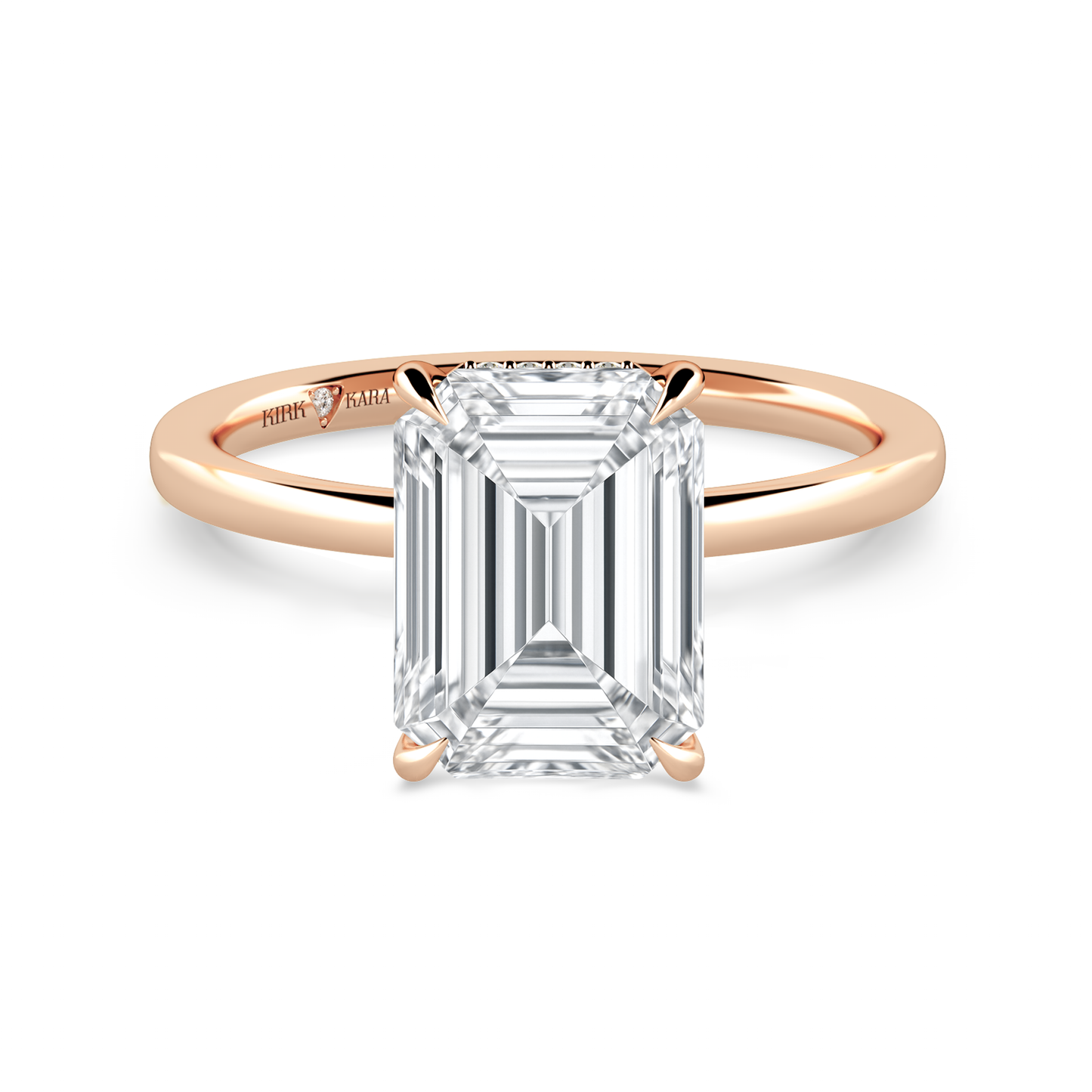 Preset Hidden Halo Emerald Solitaire Engagement Ring - Center Diamond Included