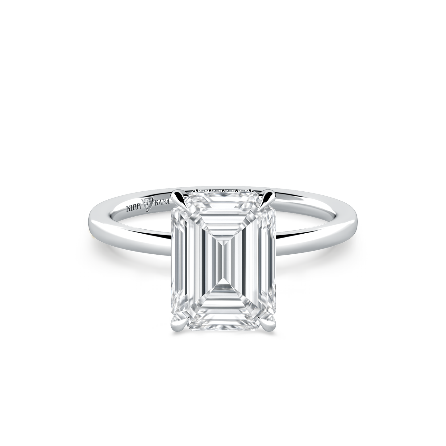 Preset Hidden Halo Emerald Solitaire Engagement Ring - Center Diamond Included