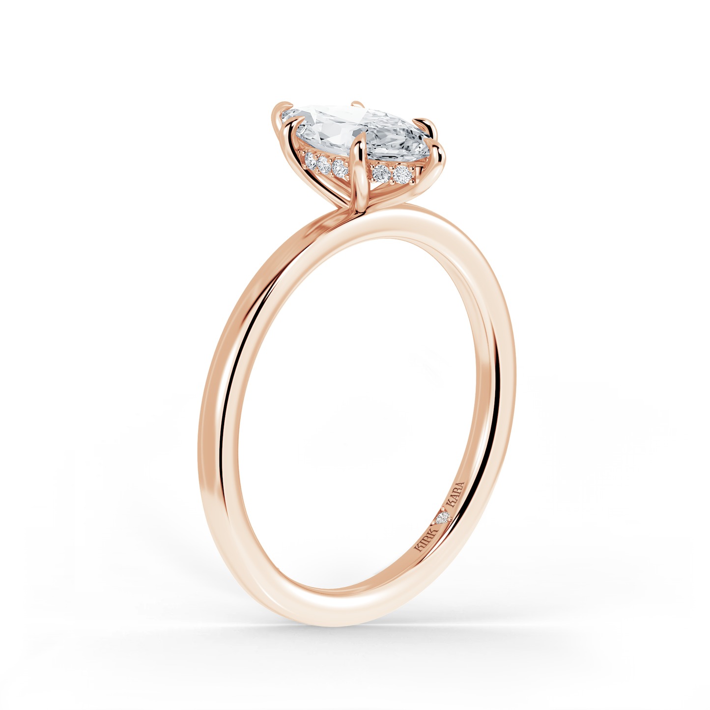 Preset Hidden Halo Marquise Solitaire Engagement Ring - Center Diamond Included