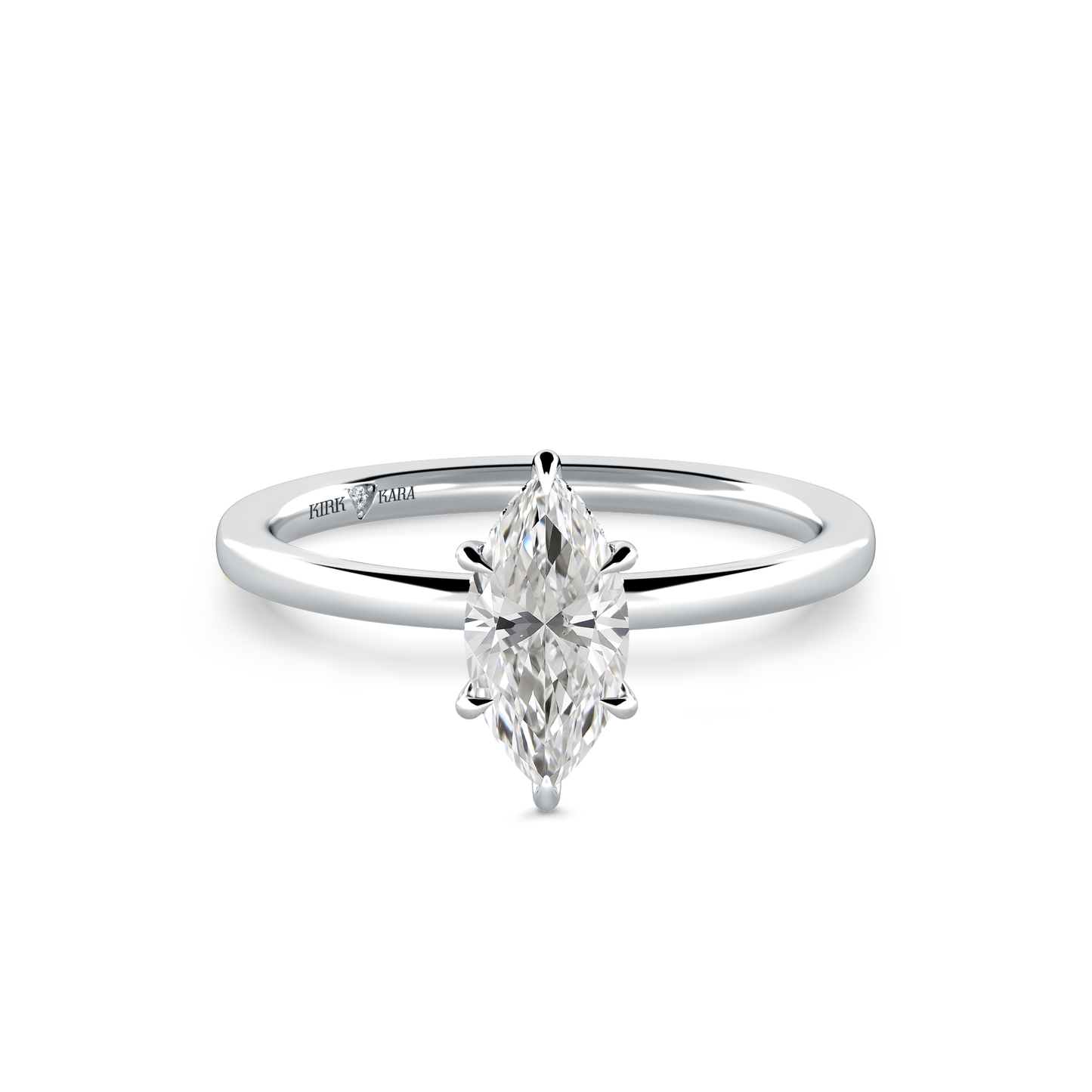 Preset Hidden Halo Marquise Solitaire Engagement Ring - Center Diamond Included