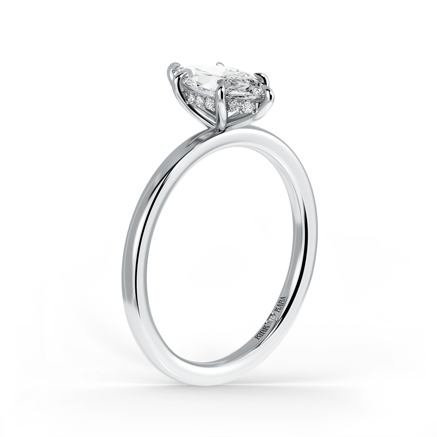 Preset Hidden Halo Marquise Solitaire Engagement Ring - Center Diamond Included