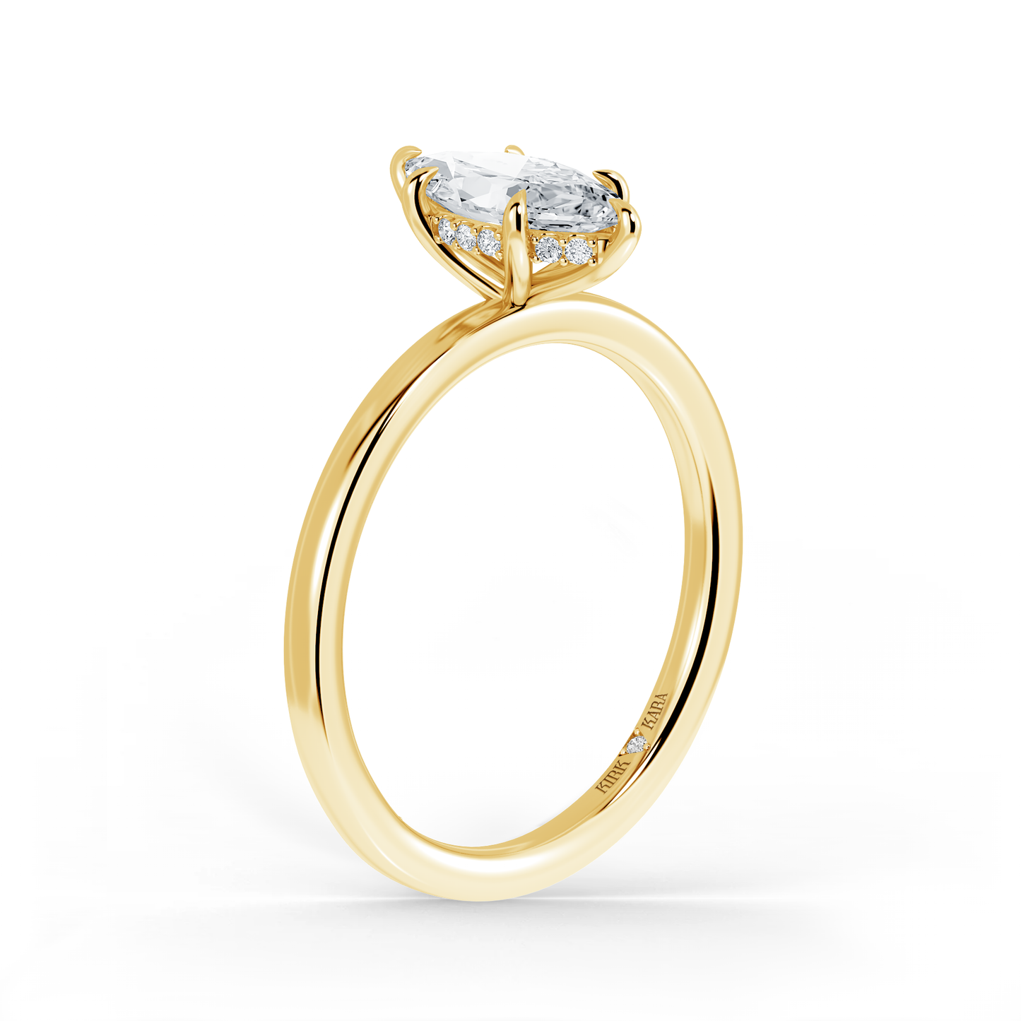 Preset Hidden Halo Marquise Solitaire Engagement Ring - Center Diamond Included