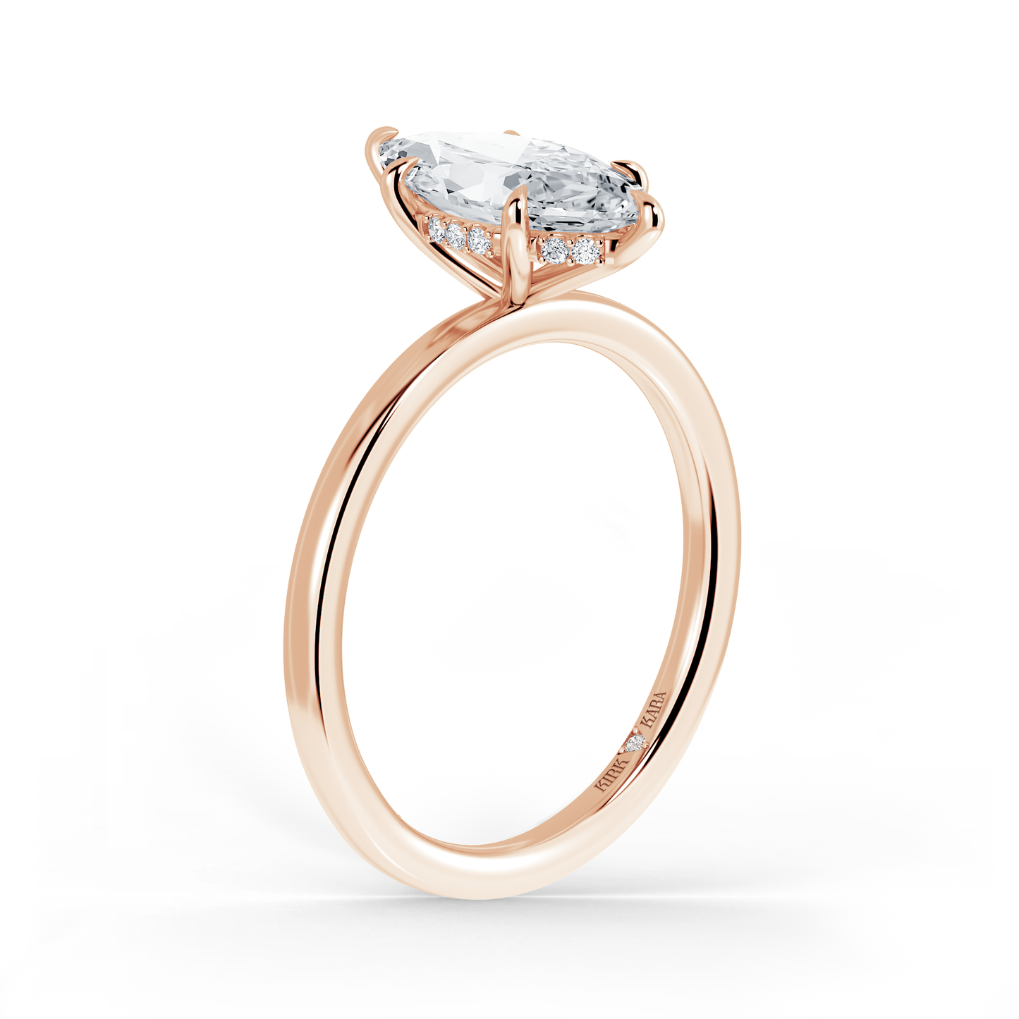 Preset Hidden Halo Marquise Solitaire Engagement Ring - Center Diamond Included