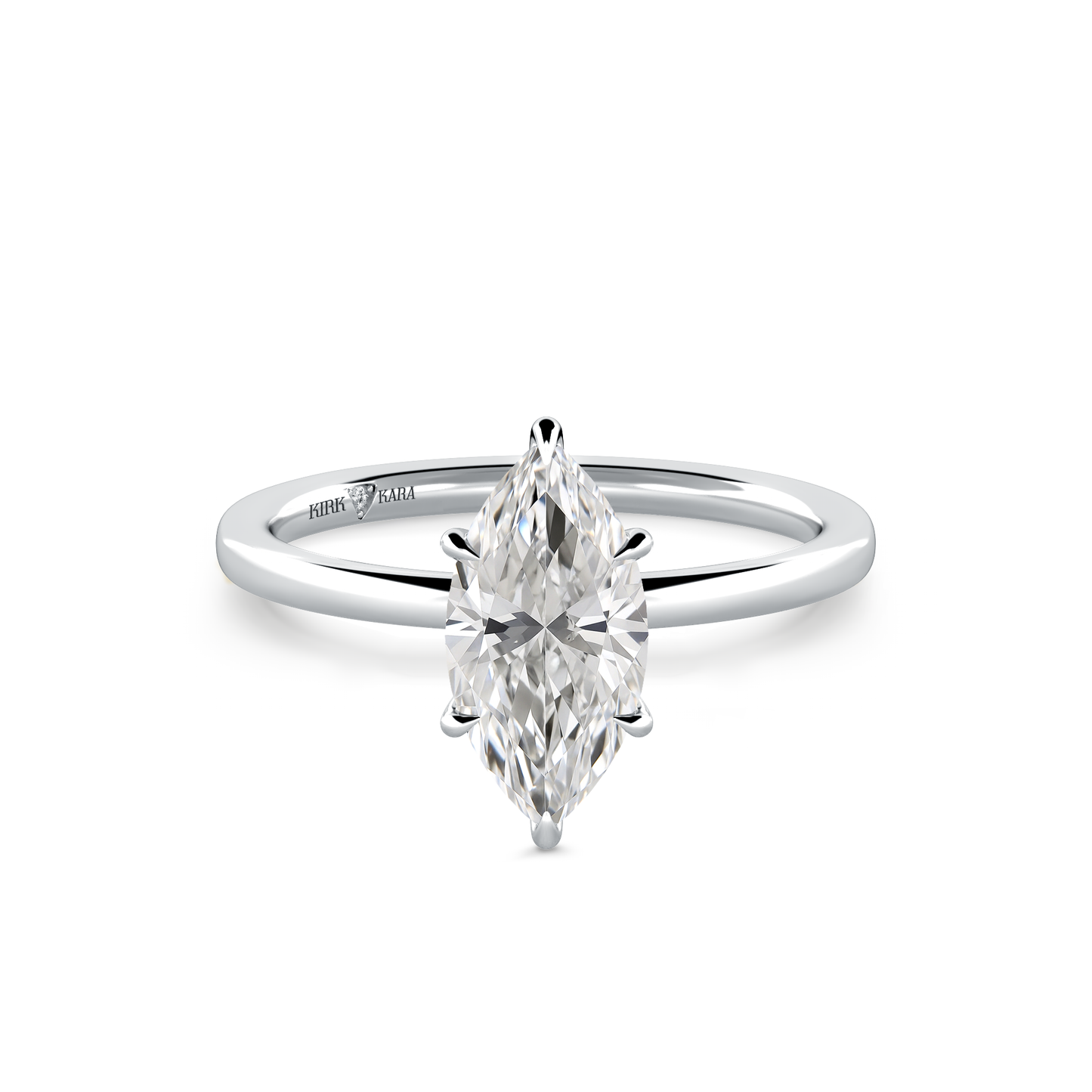 Preset Hidden Halo Marquise Solitaire Engagement Ring - Center Diamond Included