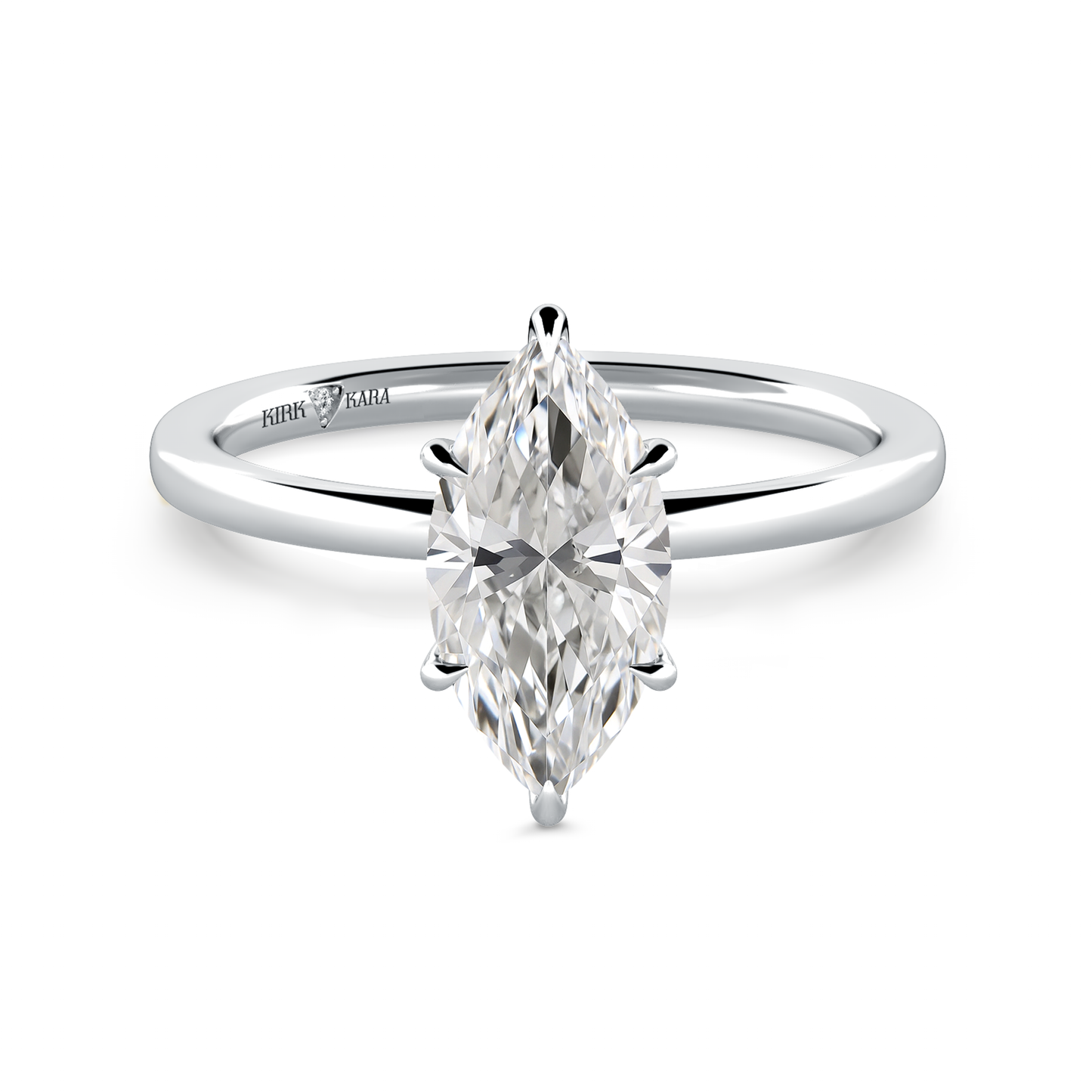 Preset Hidden Halo Marquise Solitaire Engagement Ring - Center Diamond Included