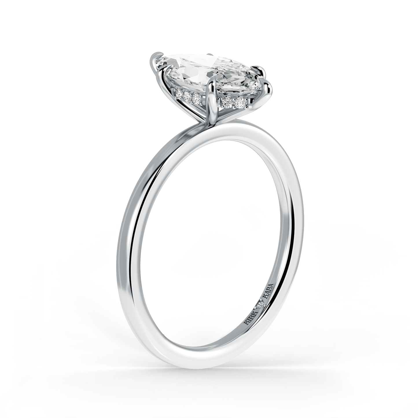 Preset Hidden Halo Marquise Solitaire Engagement Ring - Center Diamond Included