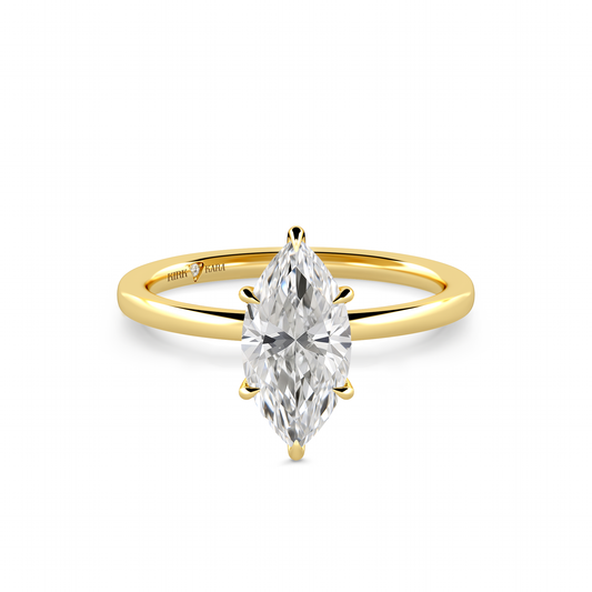 Preset Hidden Halo Marquise Solitaire Engagement Ring - Center Diamond Included