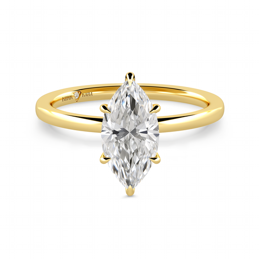 Preset Hidden Halo Marquise Solitaire Engagement Ring - Center Diamond Included