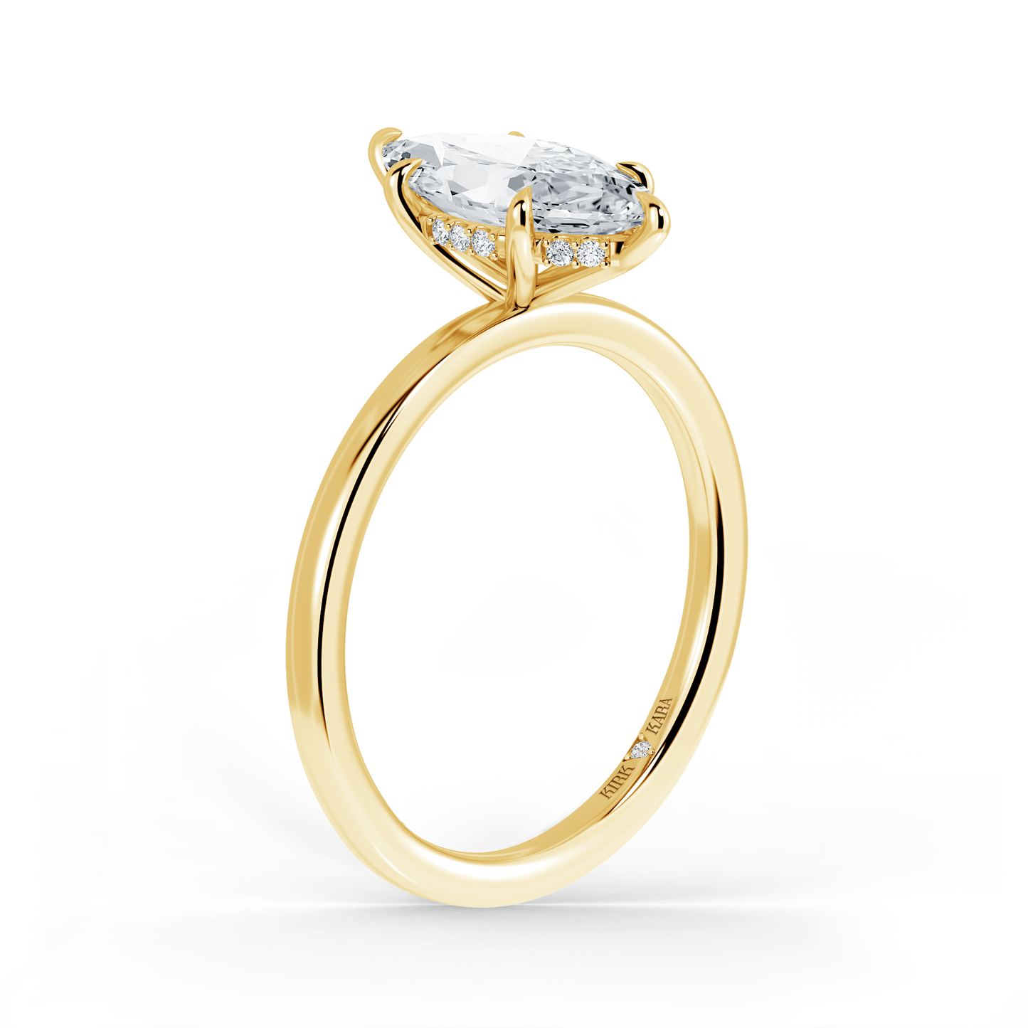 Preset Hidden Halo Marquise Solitaire Engagement Ring - Center Diamond Included