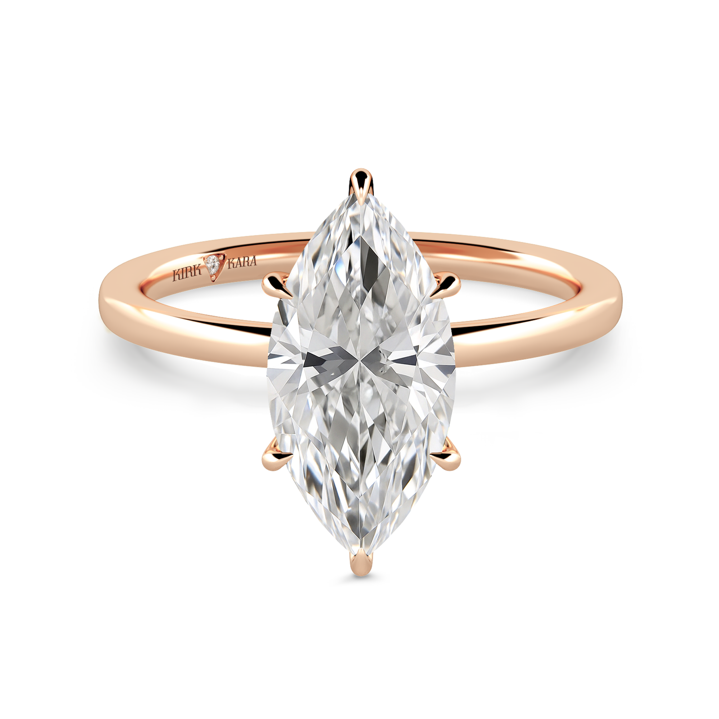 Preset Hidden Halo Marquise Solitaire Engagement Ring - Center Diamond Included