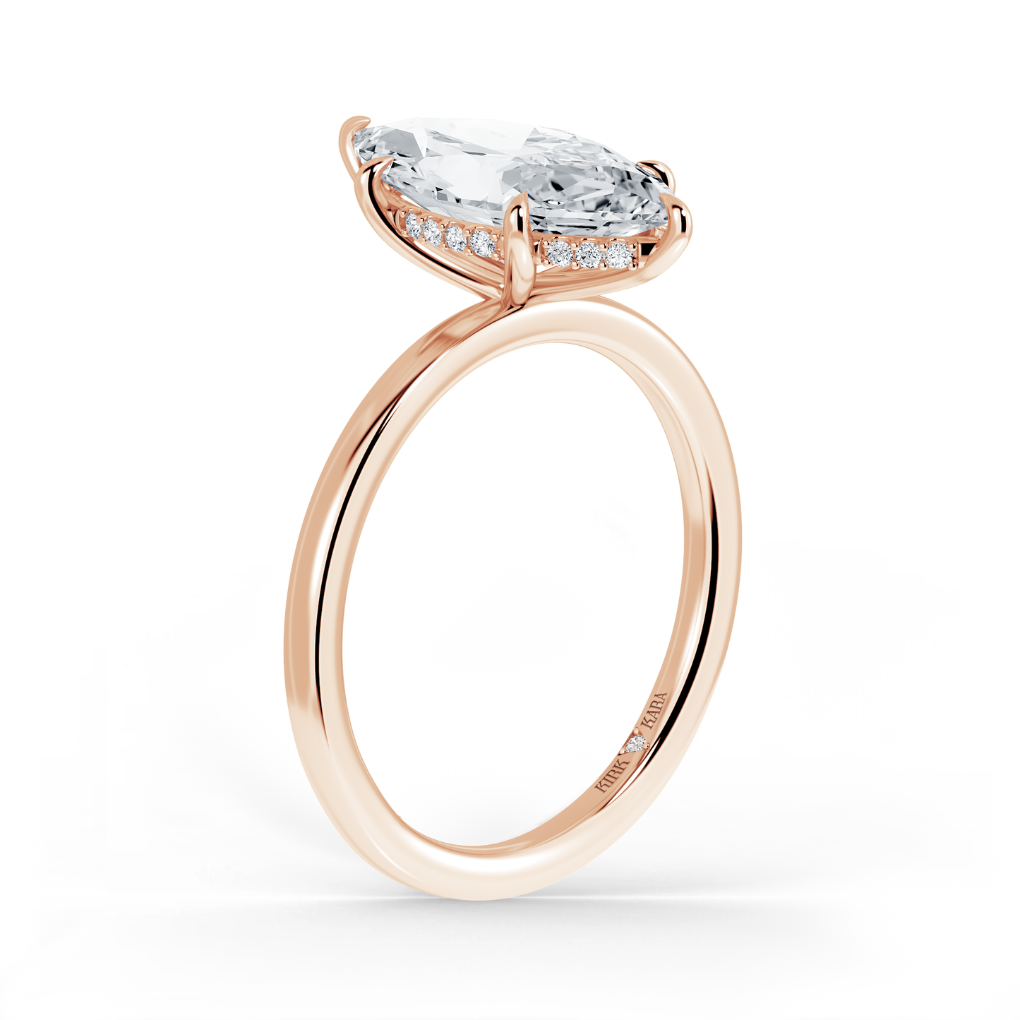 Preset Hidden Halo Marquise Solitaire Engagement Ring - Center Diamond Included
