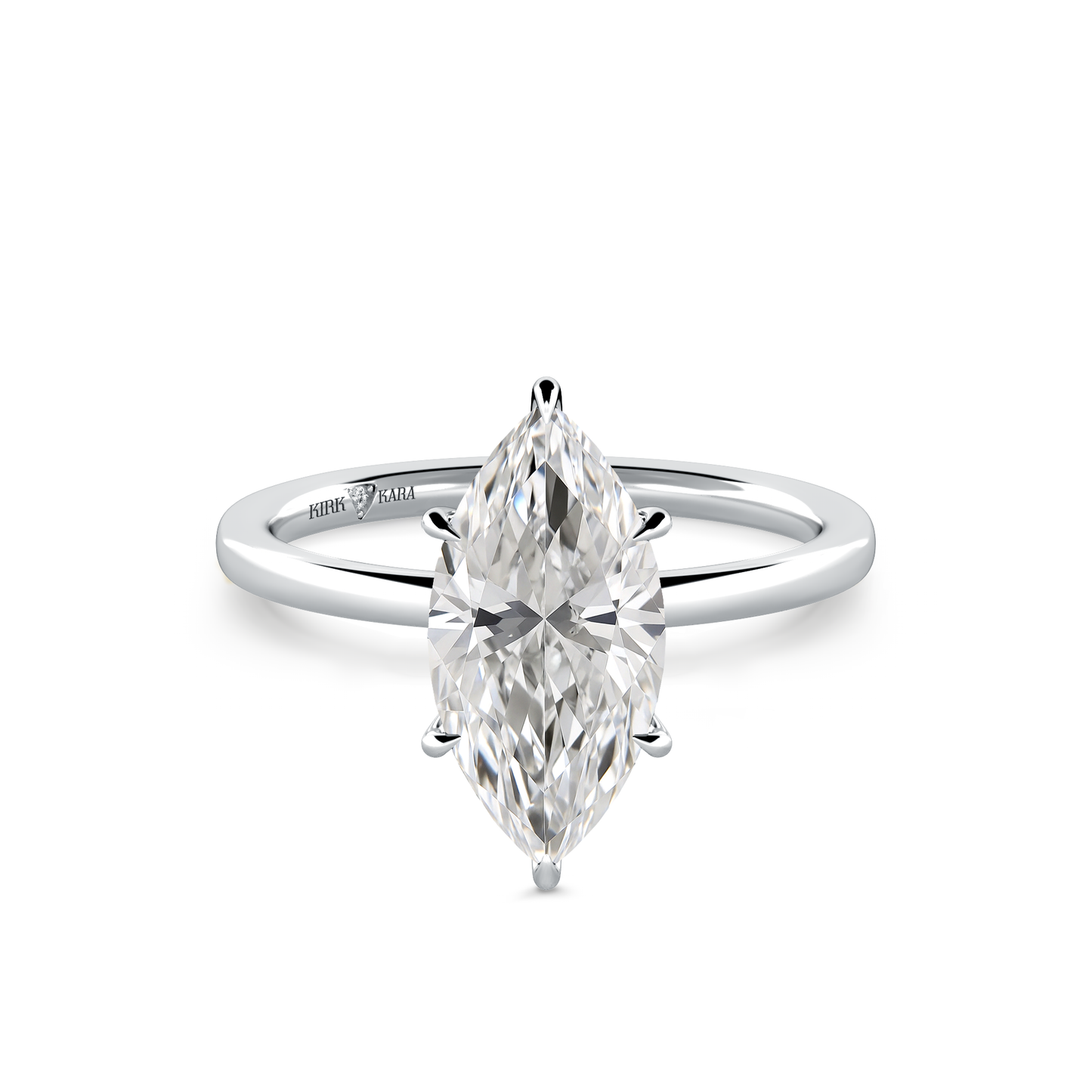 Preset Hidden Halo Marquise Solitaire Engagement Ring - Center Diamond Included