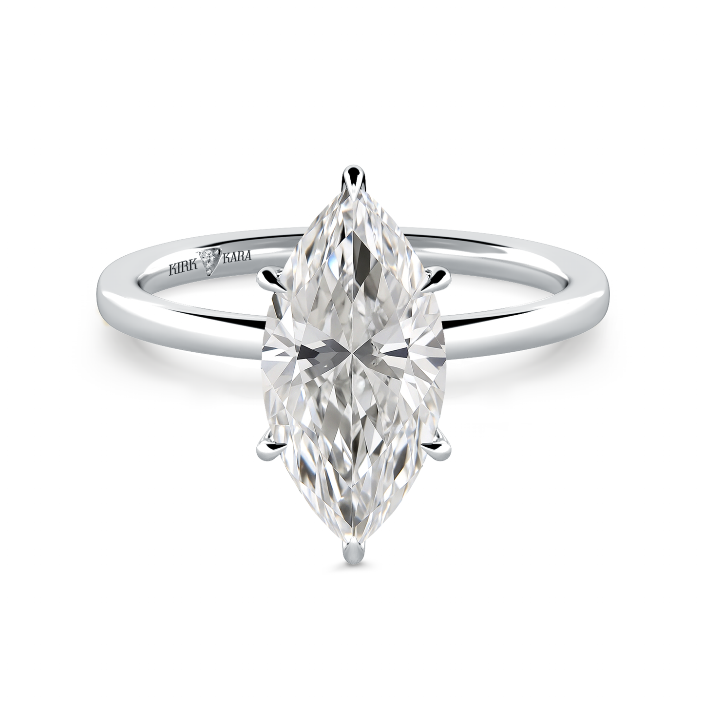 Preset Hidden Halo Marquise Solitaire Engagement Ring - Center Diamond Included