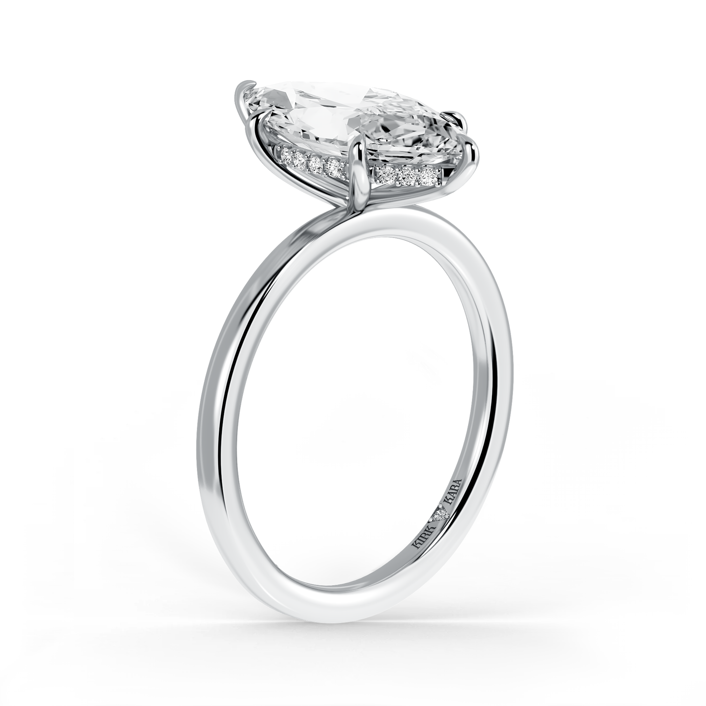 Preset Hidden Halo Marquise Solitaire Engagement Ring - Center Diamond Included