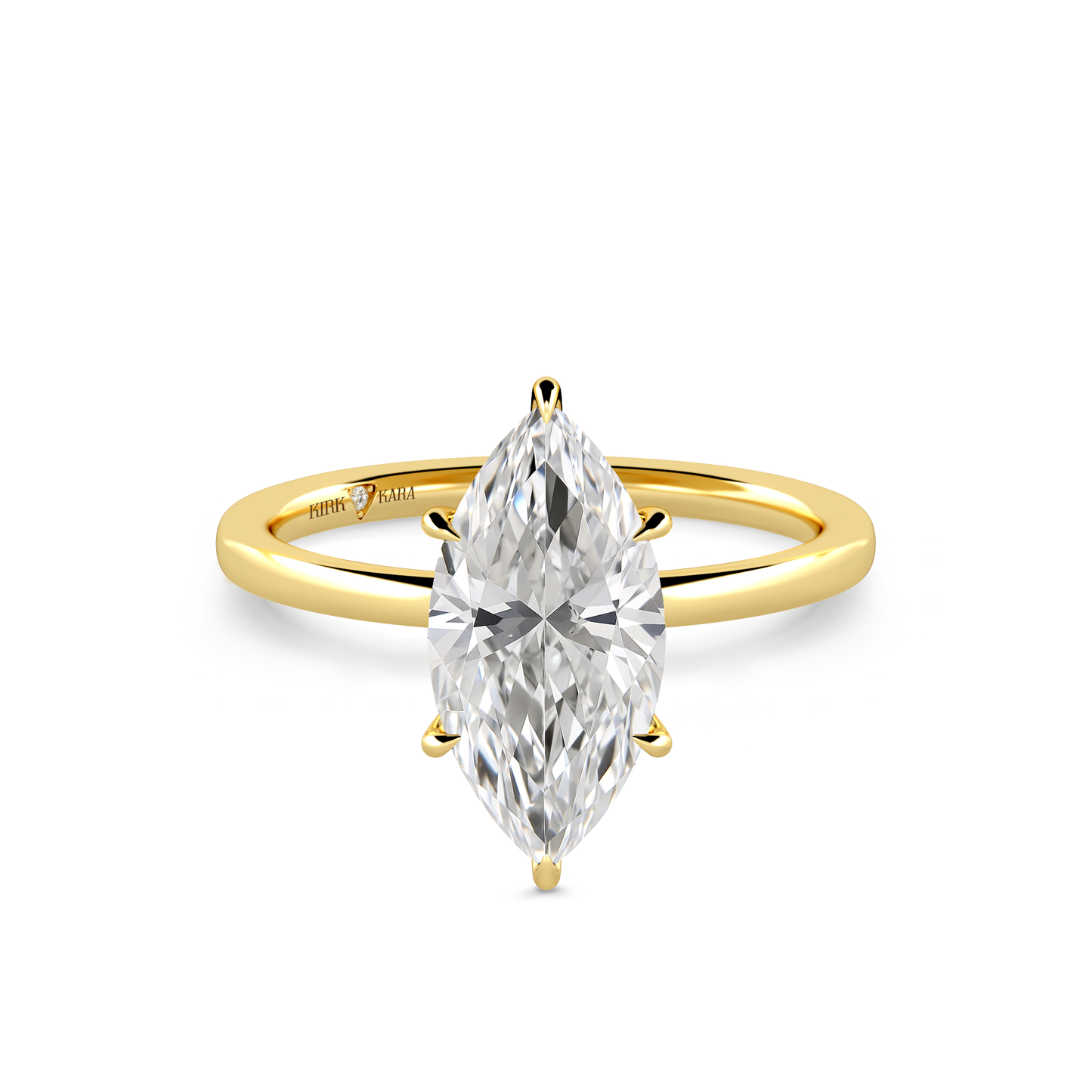 Preset Hidden Halo Marquise Solitaire Engagement Ring - Center Diamond Included