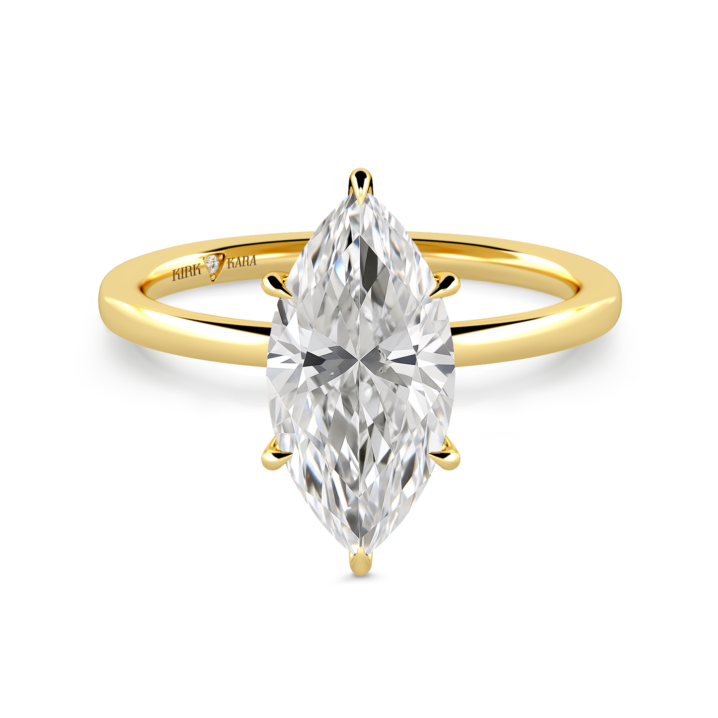 Preset Hidden Halo Marquise Solitaire Engagement Ring - Center Diamond Included