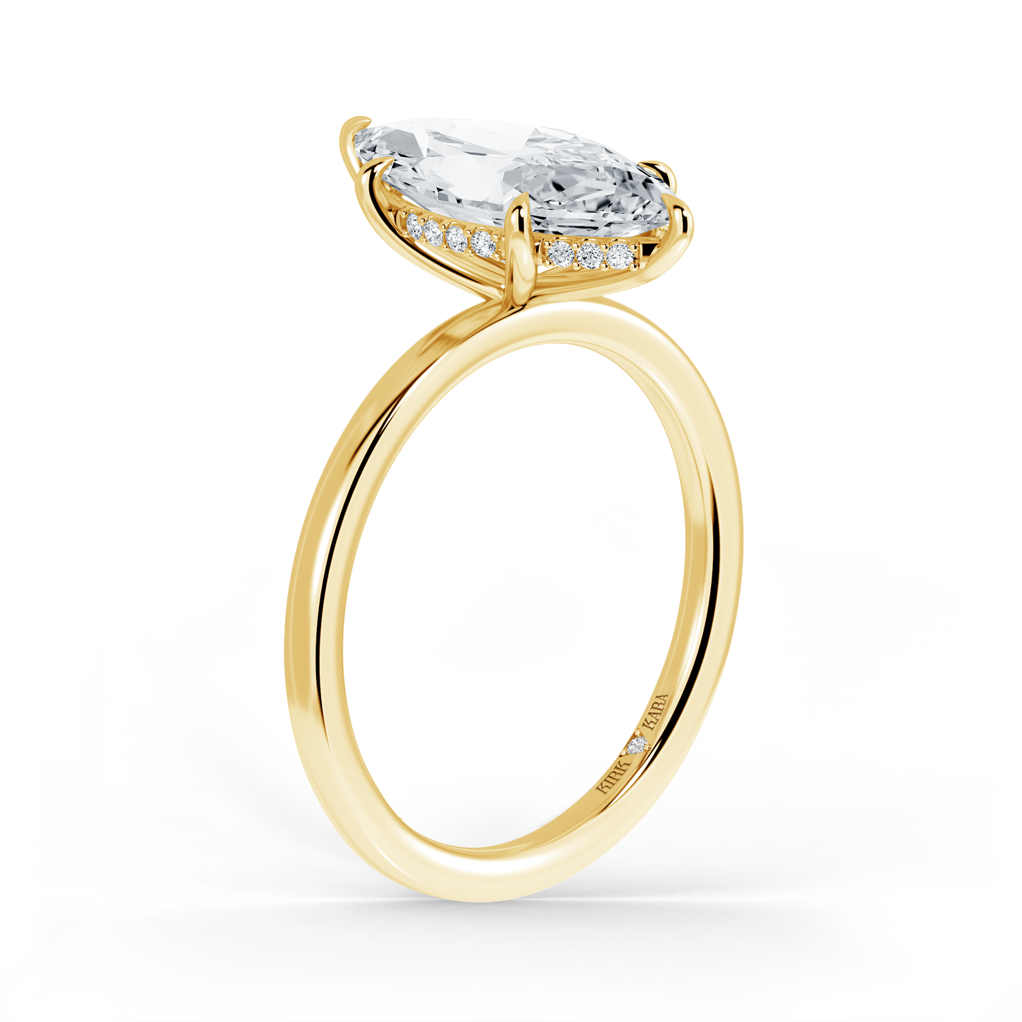 Preset Hidden Halo Marquise Solitaire Engagement Ring - Center Diamond Included