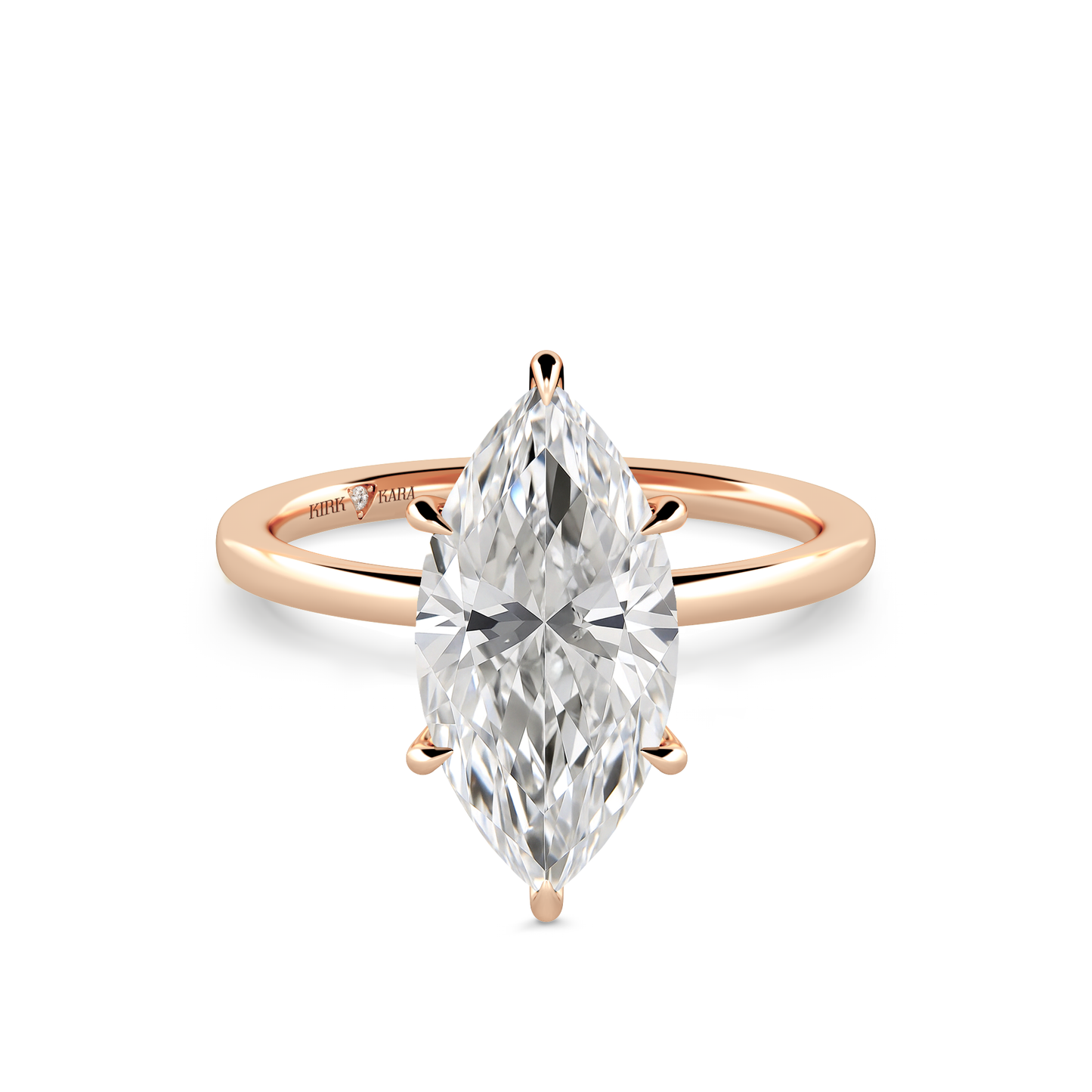 Preset Hidden Halo Marquise Solitaire Engagement Ring - Center Diamond Included