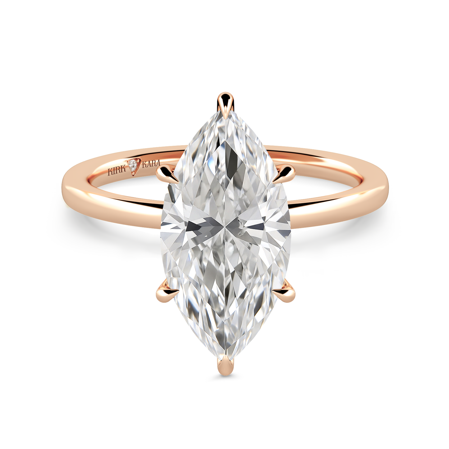 Preset Hidden Halo Marquise Solitaire Engagement Ring - Center Diamond Included