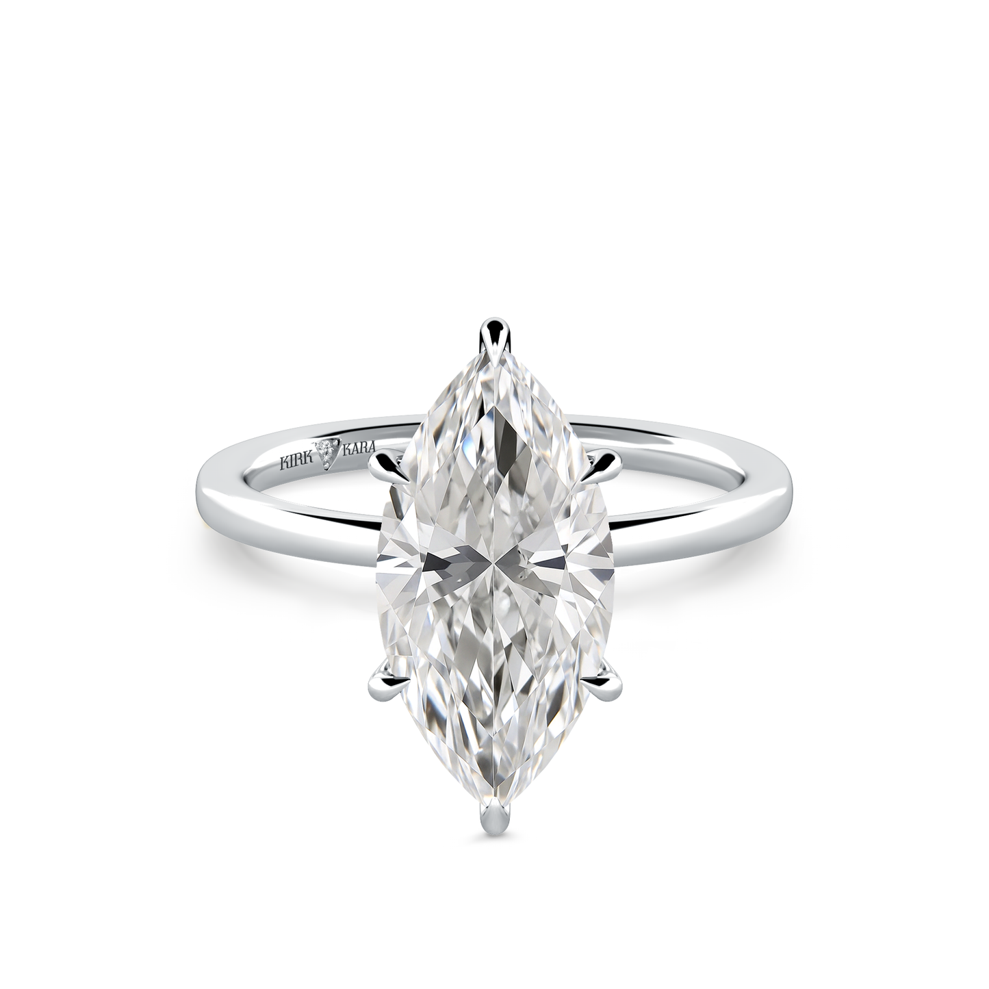 Preset Hidden Halo Marquise Solitaire Engagement Ring - Center Diamond Included