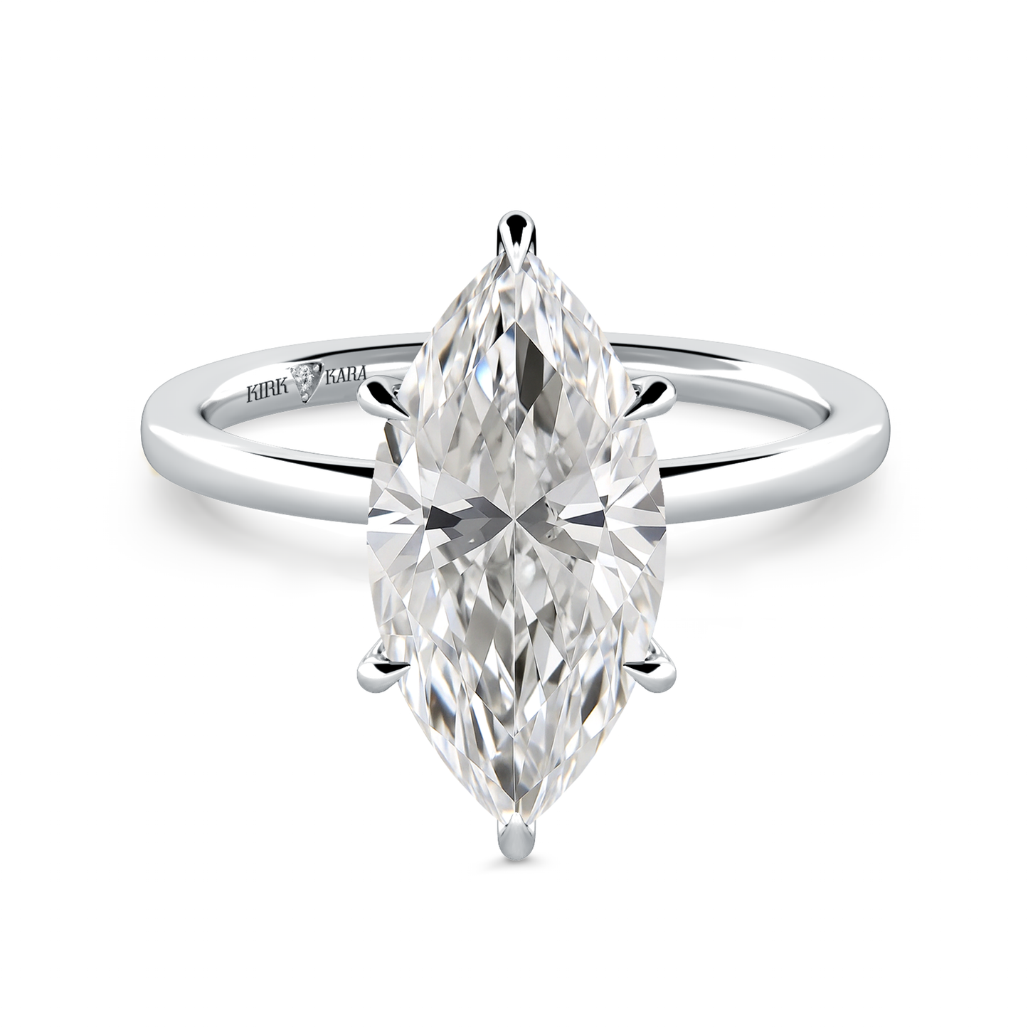 Preset Hidden Halo Marquise Solitaire Engagement Ring - Center Diamond Included