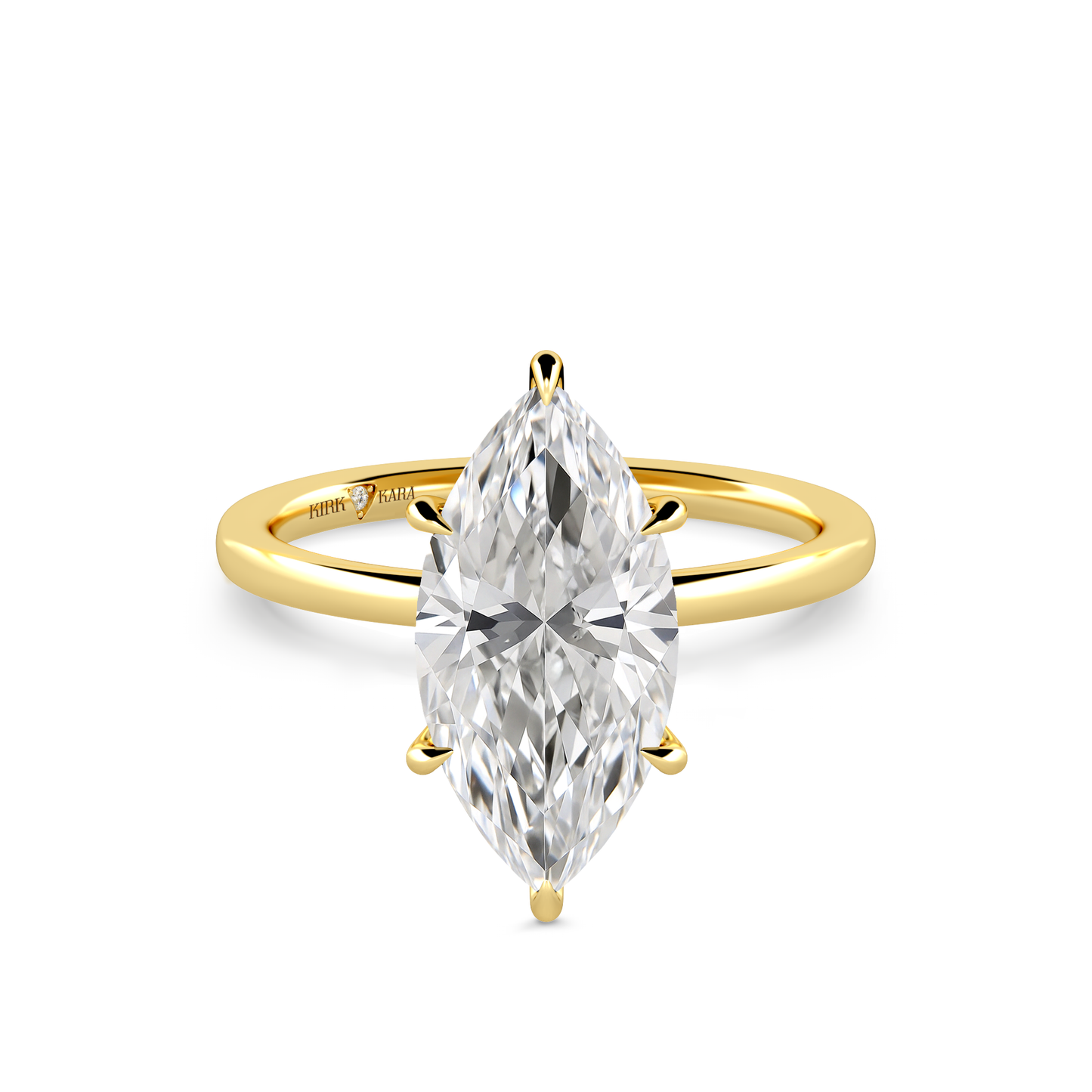 Preset Hidden Halo Marquise Solitaire Engagement Ring - Center Diamond Included