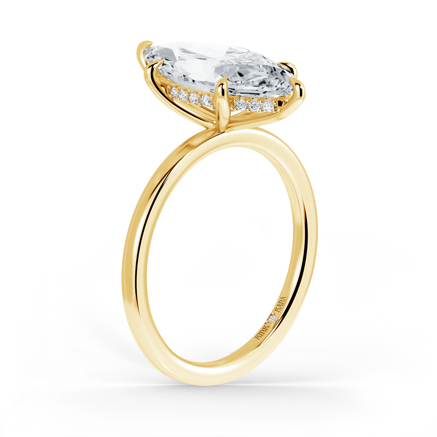 Preset Hidden Halo Marquise Solitaire Engagement Ring - Center Diamond Included