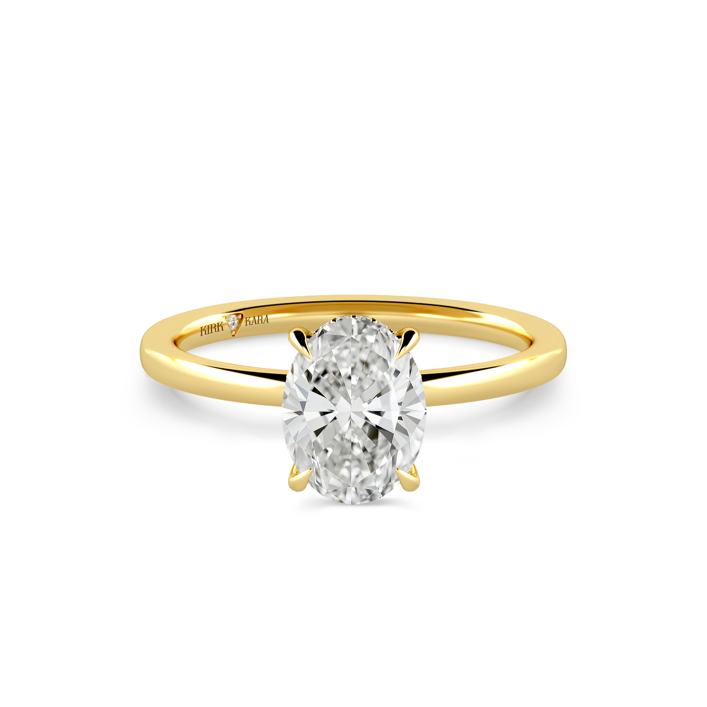 Preset Hidden Halo Oval Solitaire Engagement Ring - Center Diamond Included