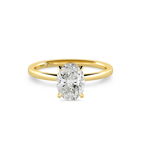 Preset Hidden Halo Oval Solitaire Engagement Ring - Center Diamond Included